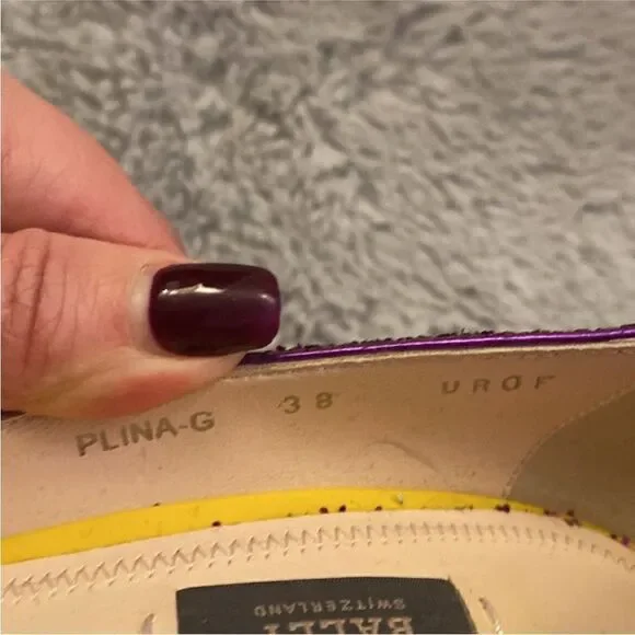 Bally Purple Glitter Women's Heels, US8 - Picture 7 of 11